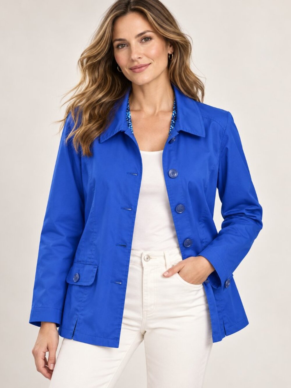 Chico’s Royal Blue Button Front Blazer - Picture 6 of 6